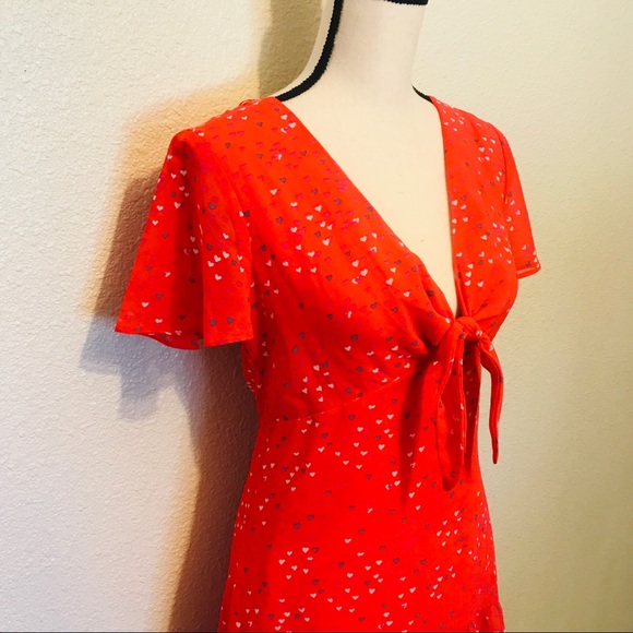 Willow and Clay Front Knot Heart Print Dress - Picture 5 of 8